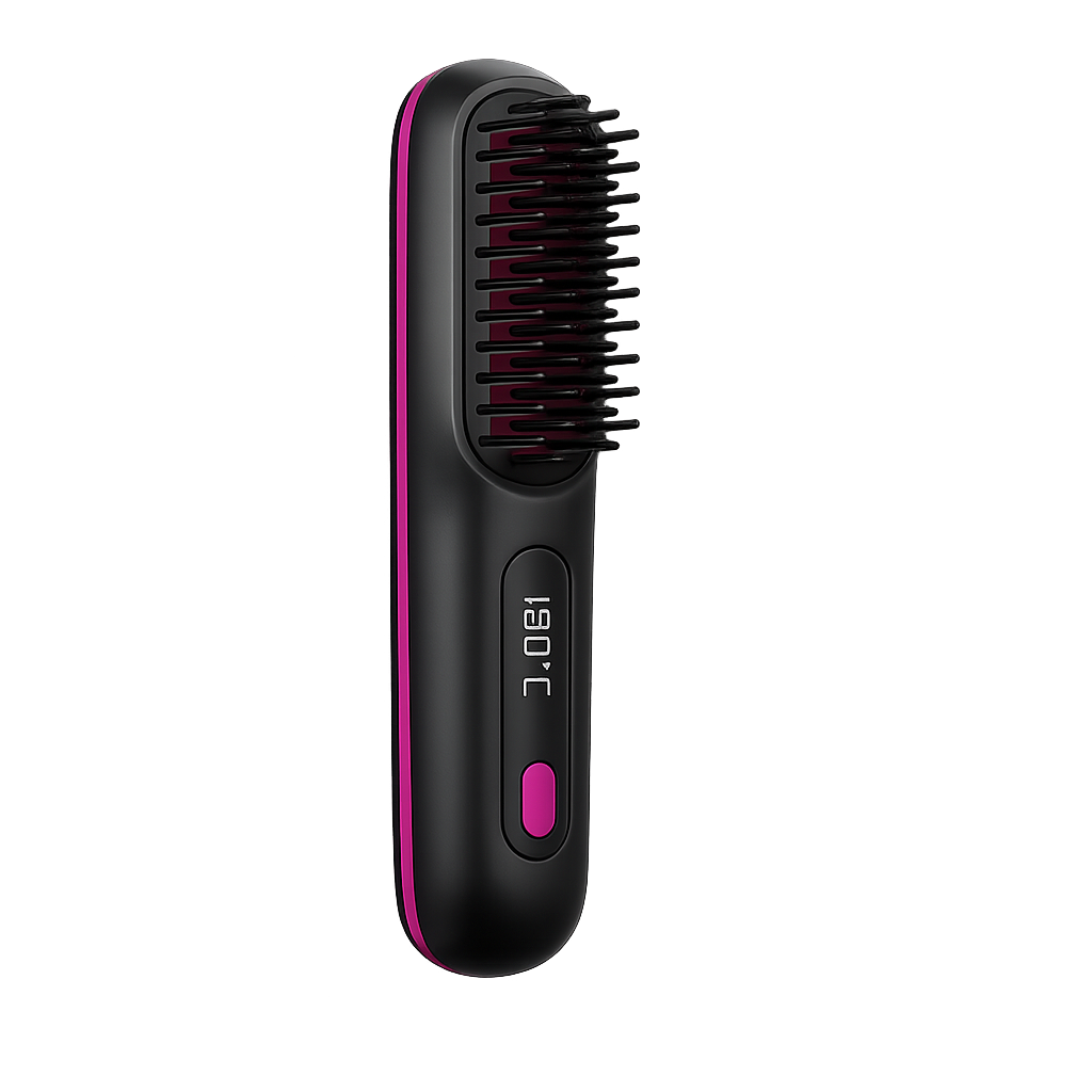 Portable Wireless Hair Comb & straightener (Black)