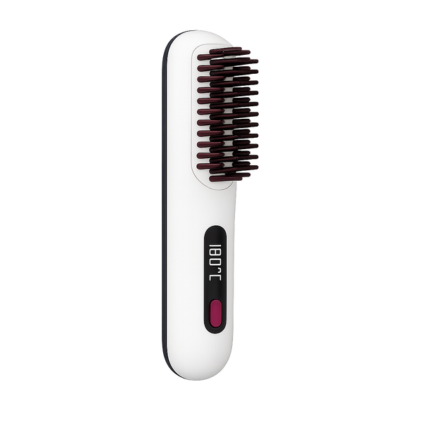 Portable Wireless Hair comb & straightener (White)