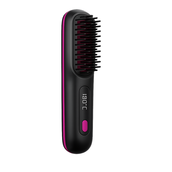 Portable Wireless Hair Comb & straightener (Black)